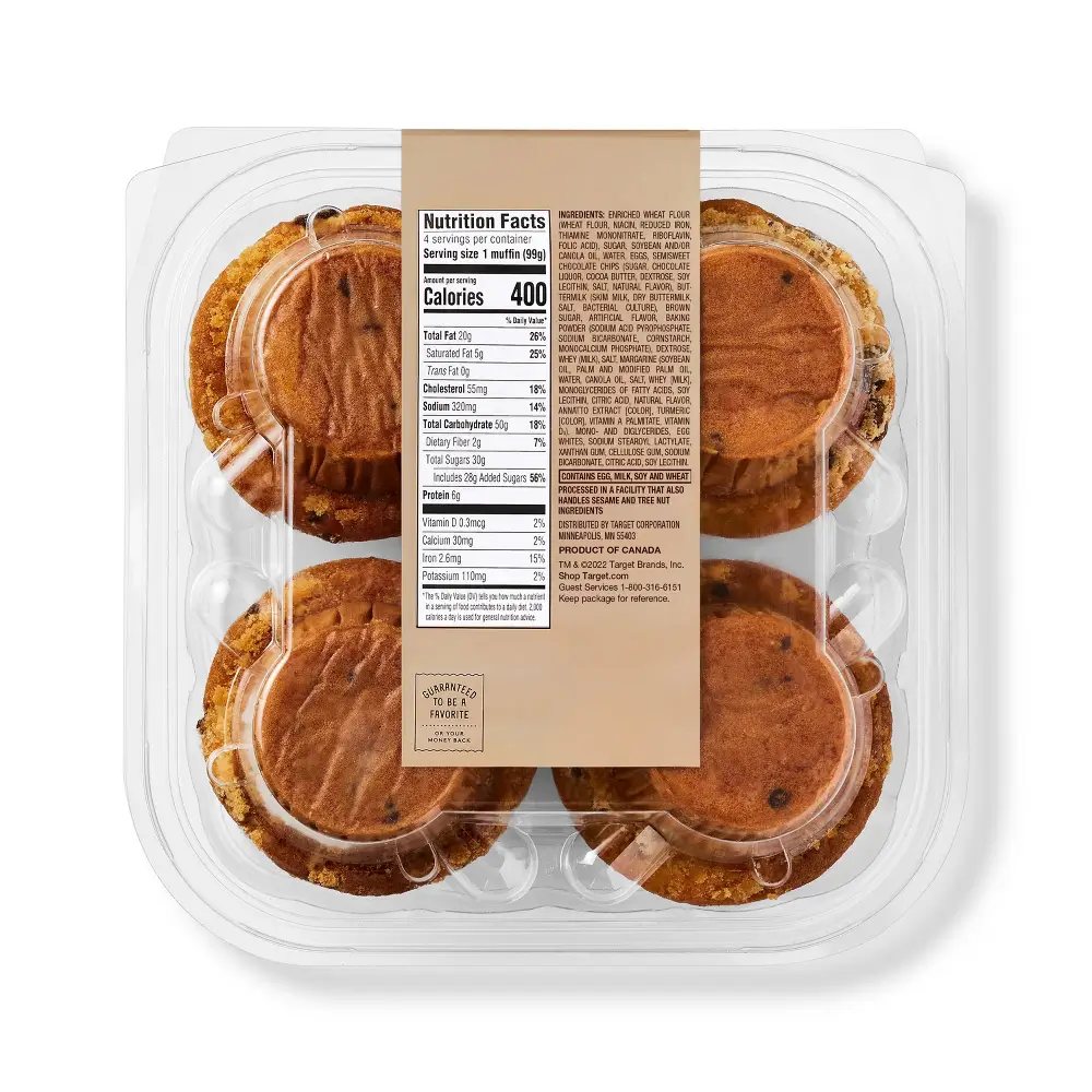 Favorite Day Chocolate Chip Muffins Sweet Treat - 14oz/4ct - Image 3
