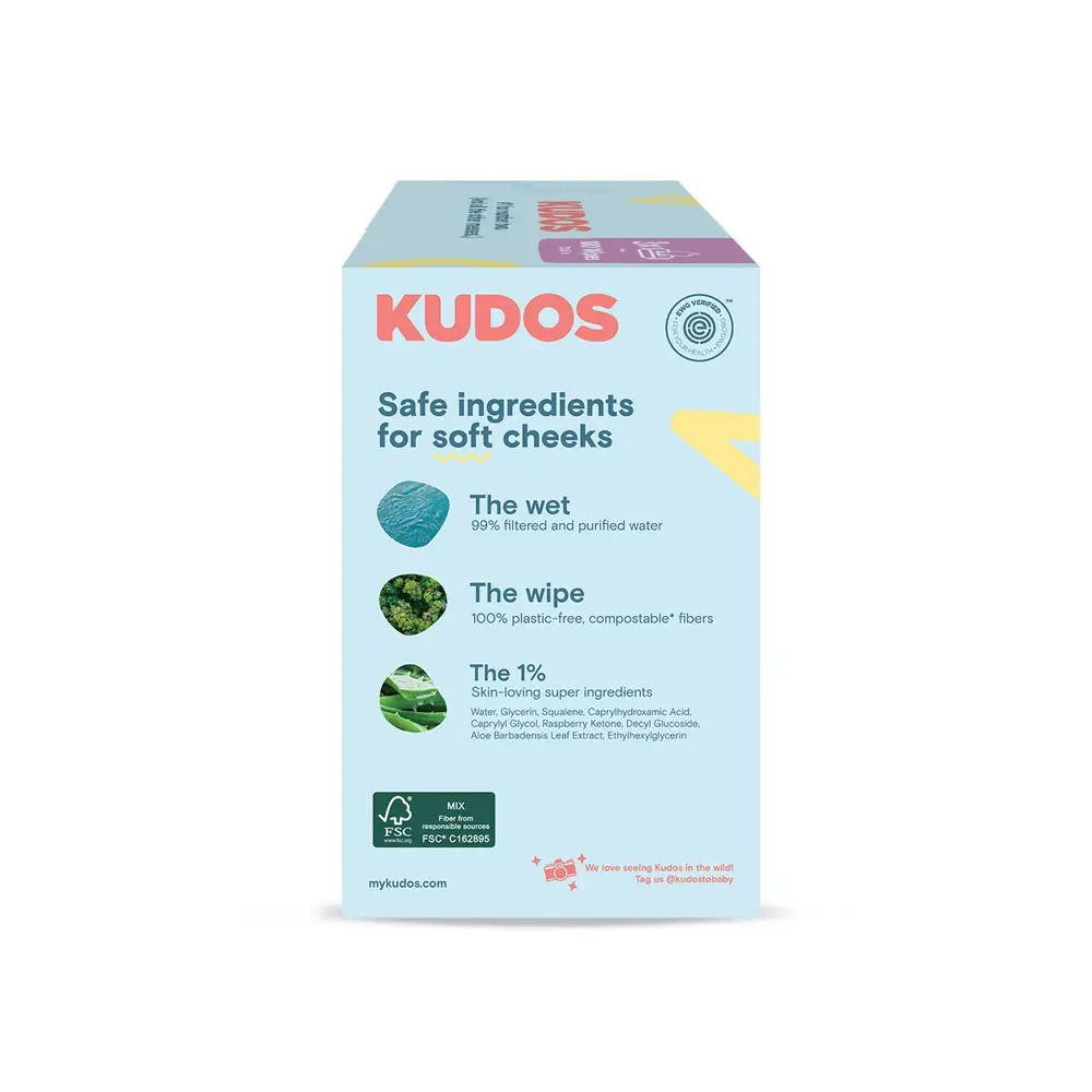 Kudos Soft Gentle Wet Wipes for Sensitive Skin - 180ct/3pk - Image 2