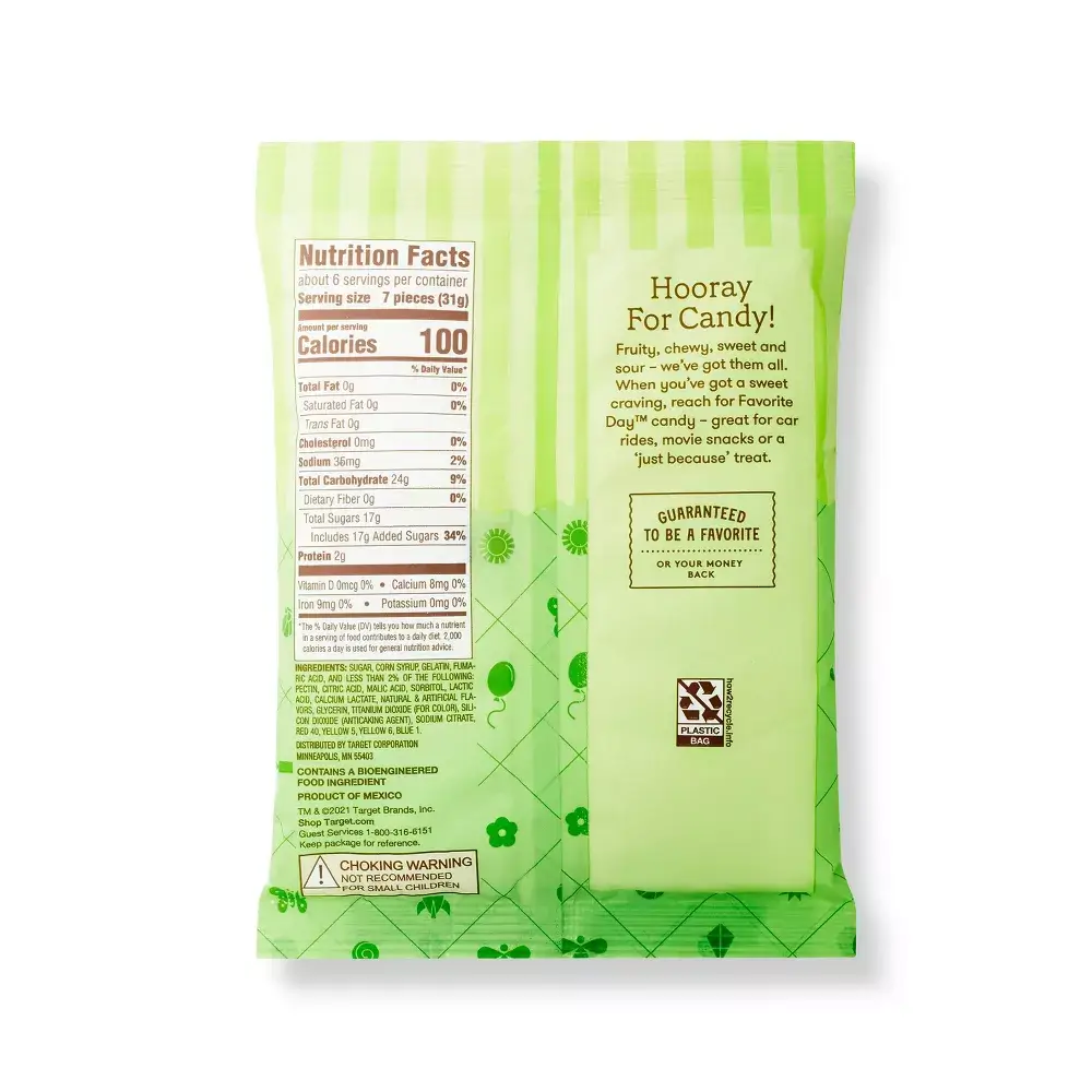 Favorite Day Sour Gummi Worms Candy Sweet Treat - 7oz - Image 2