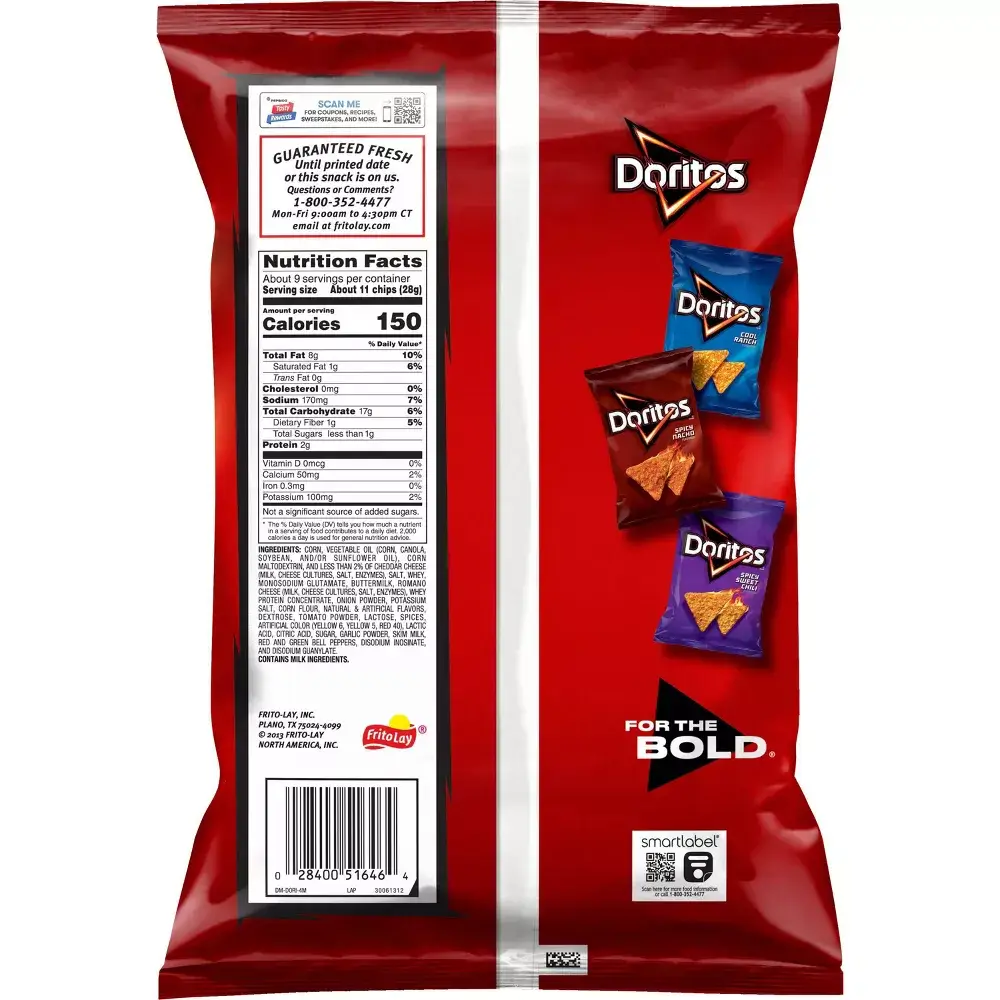 Doritos Nacho Cheese Tortilla Chips Classic Flavor - 9.25oz - Image 2