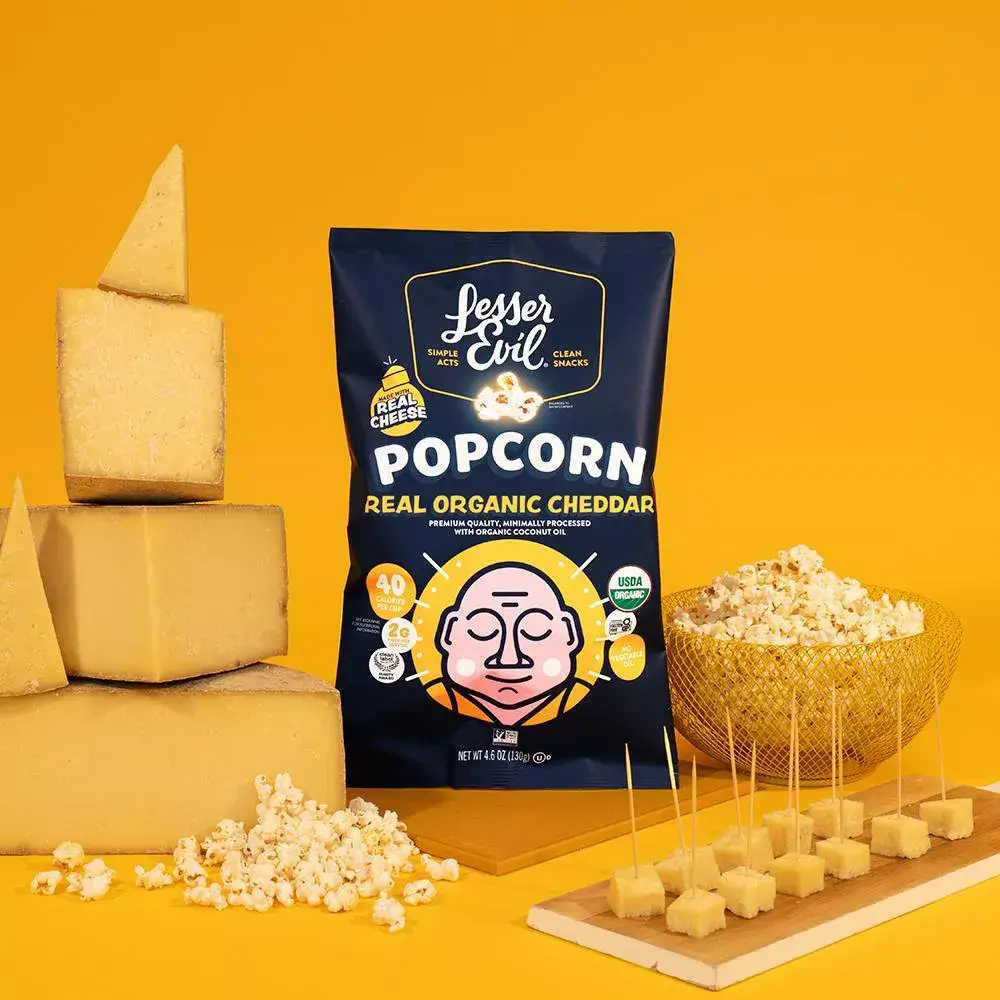 LesserEvil Popcorn Cheddar Cheese Snack - 4.6oz - Image 3