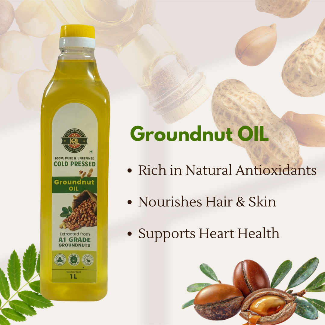 KRL Naturals Cold Pressed Groundnut Oil 1L | 100% Pure & Unrefined - Image 3