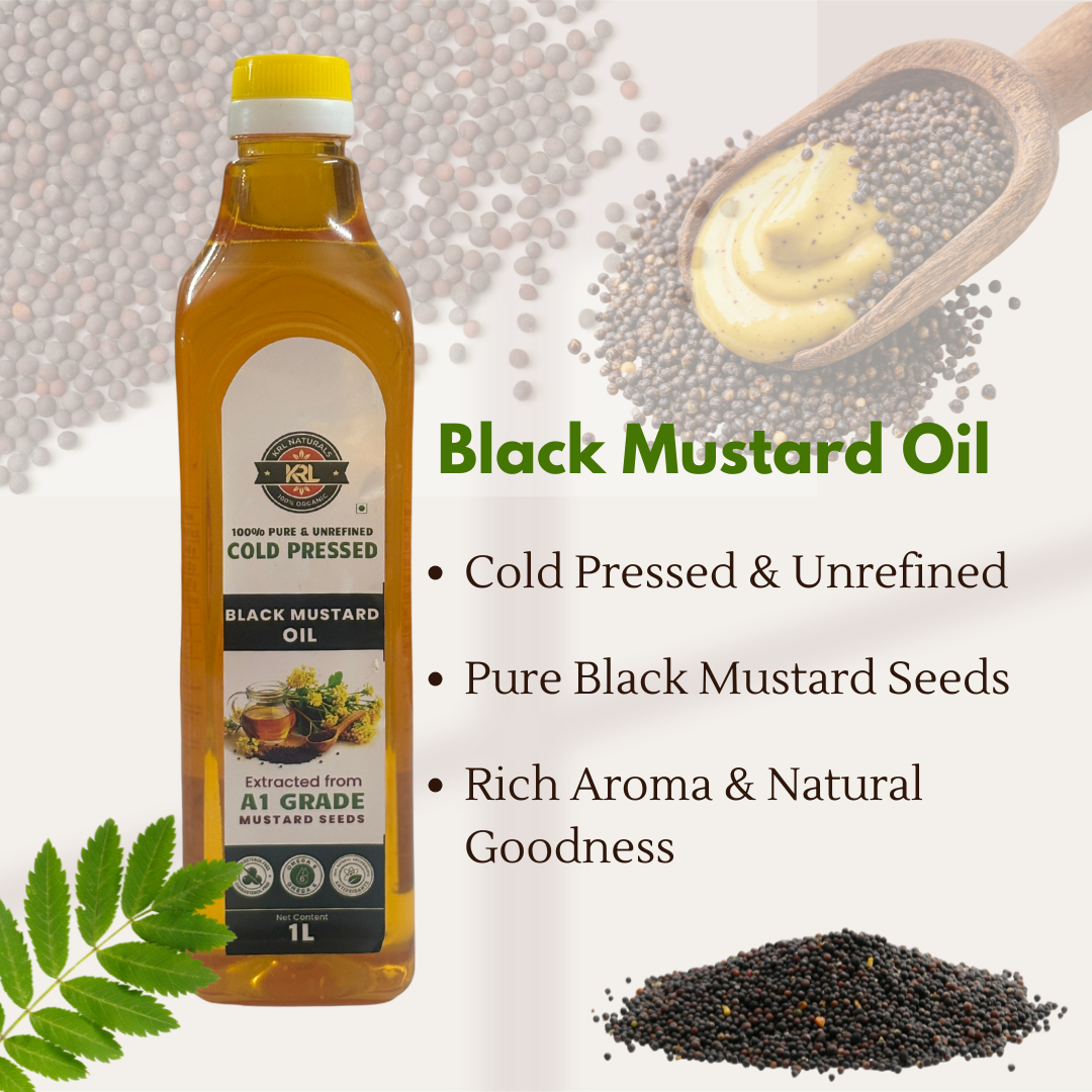 KRL Naturals Cold Pressed Black Mustard Oil (1L) - Image 3