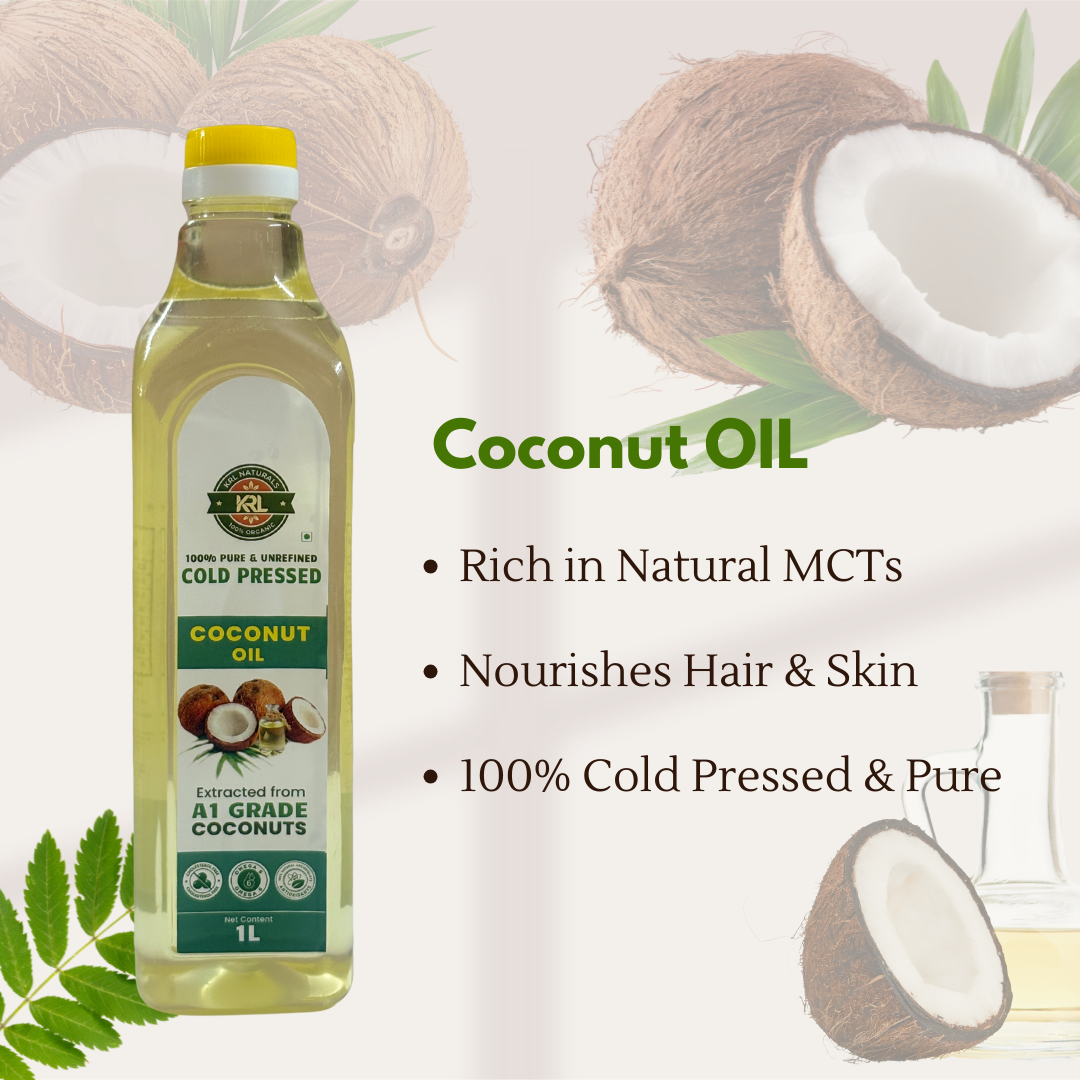 KRL Naturals Cold Pressed Coconut Oil 1L | 100% Pure & Unrefined - Image 3
